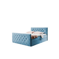 BOXBETT MALAGA 140x200 Hellblau Velvet - H3 - Hellblau, Textil (140/200cm) - AN-Moebel 4u