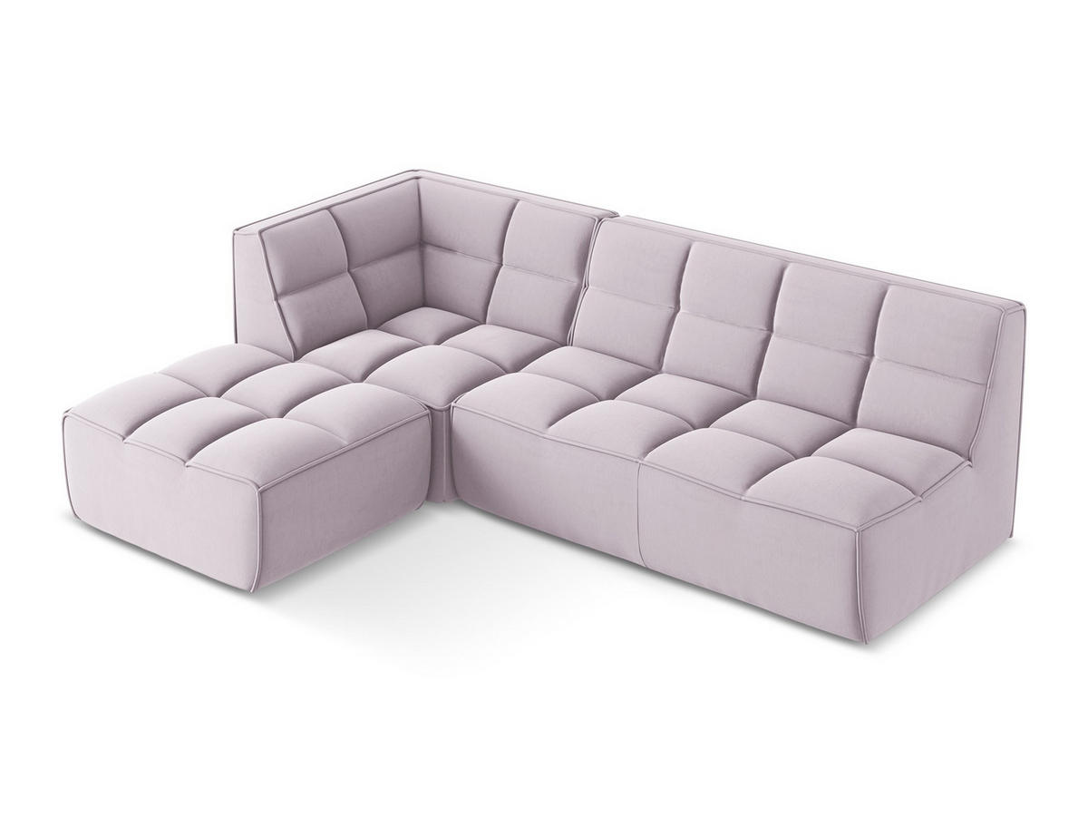 ECKSOFA Beidseitig Samt Stoff Violett - Lila/Flieder, Kunststoff/Textil (258/178cm) - Makamii