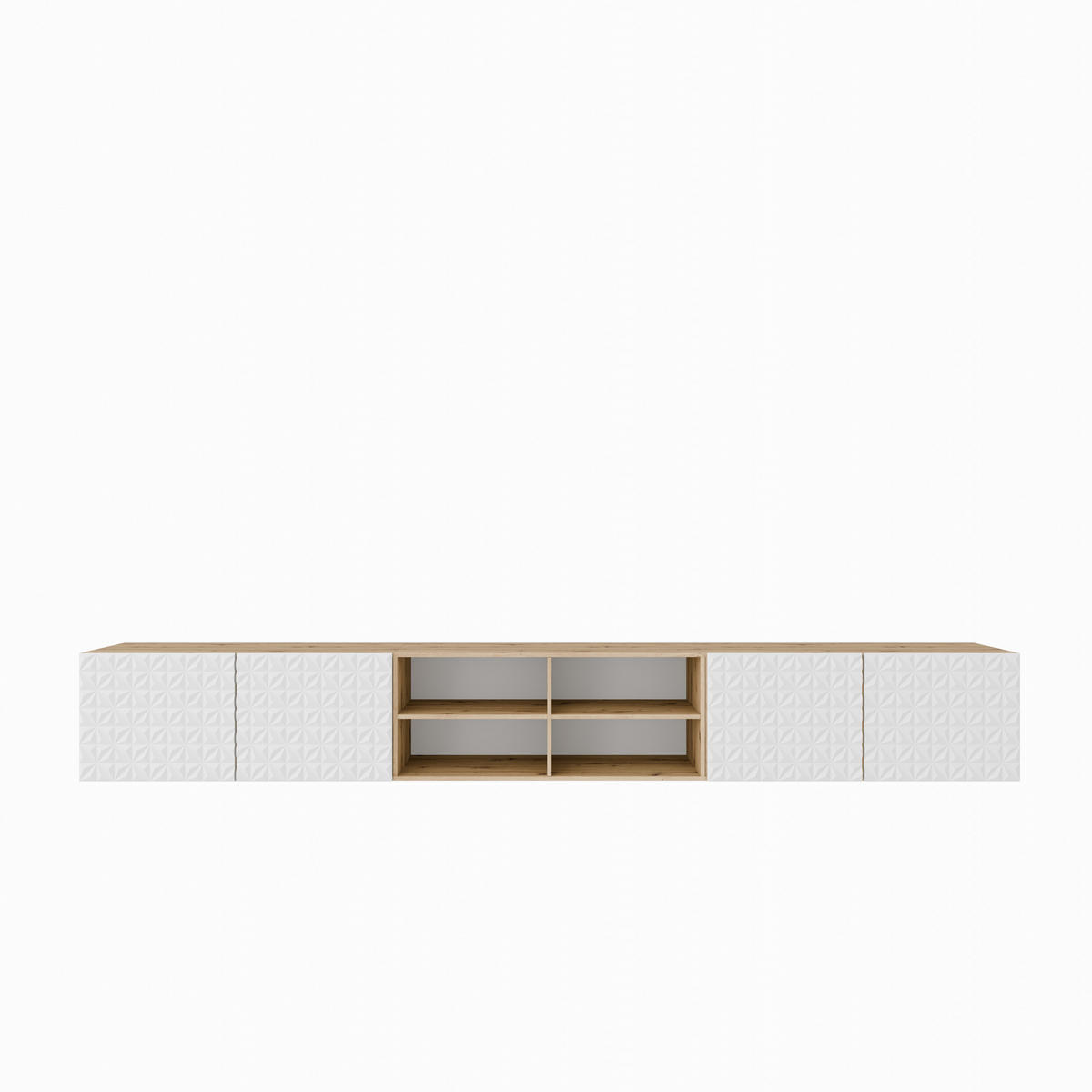 TV-SCHRANK Cali IV 300 cm, viertürig, artisan, weiß - Eiche Artisan/Weiß, Kunststoff (300/41/40cm) - Margaret Hadas24
