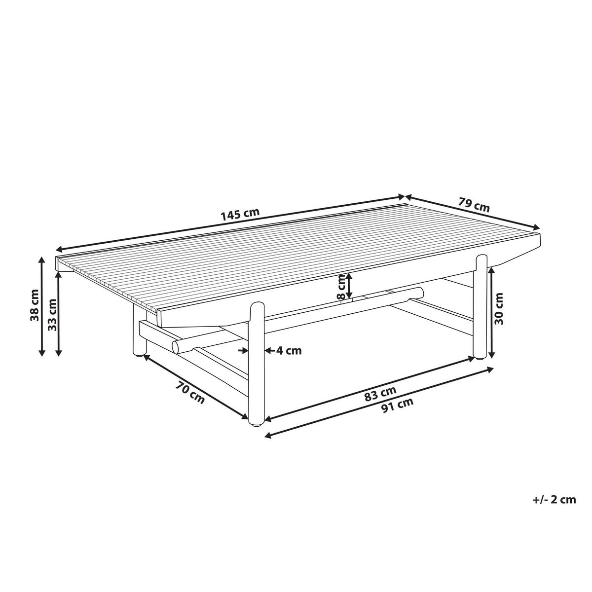 LOUNGETISCH Heller Holzfarbton Giaveno - Hellbraun, Holz (79/145/38cm) - Beliani
