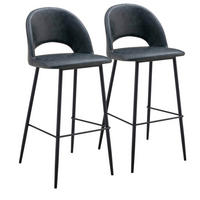 BARHOCKER 2-tlg., Schwarz - Schwarz, Metall (44/103/51cm) - Oviala