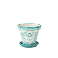 BLUMENTOPF GRANADA PATTERN - Töpferei - Aqua - L - Ø 35 cm - Multicolor, Keramik (35/33cm) - J-Line