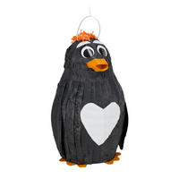 PINATA Pinguin - Schwarz, Papier/Wellpappe (21/42/21cm) - Relaxdays