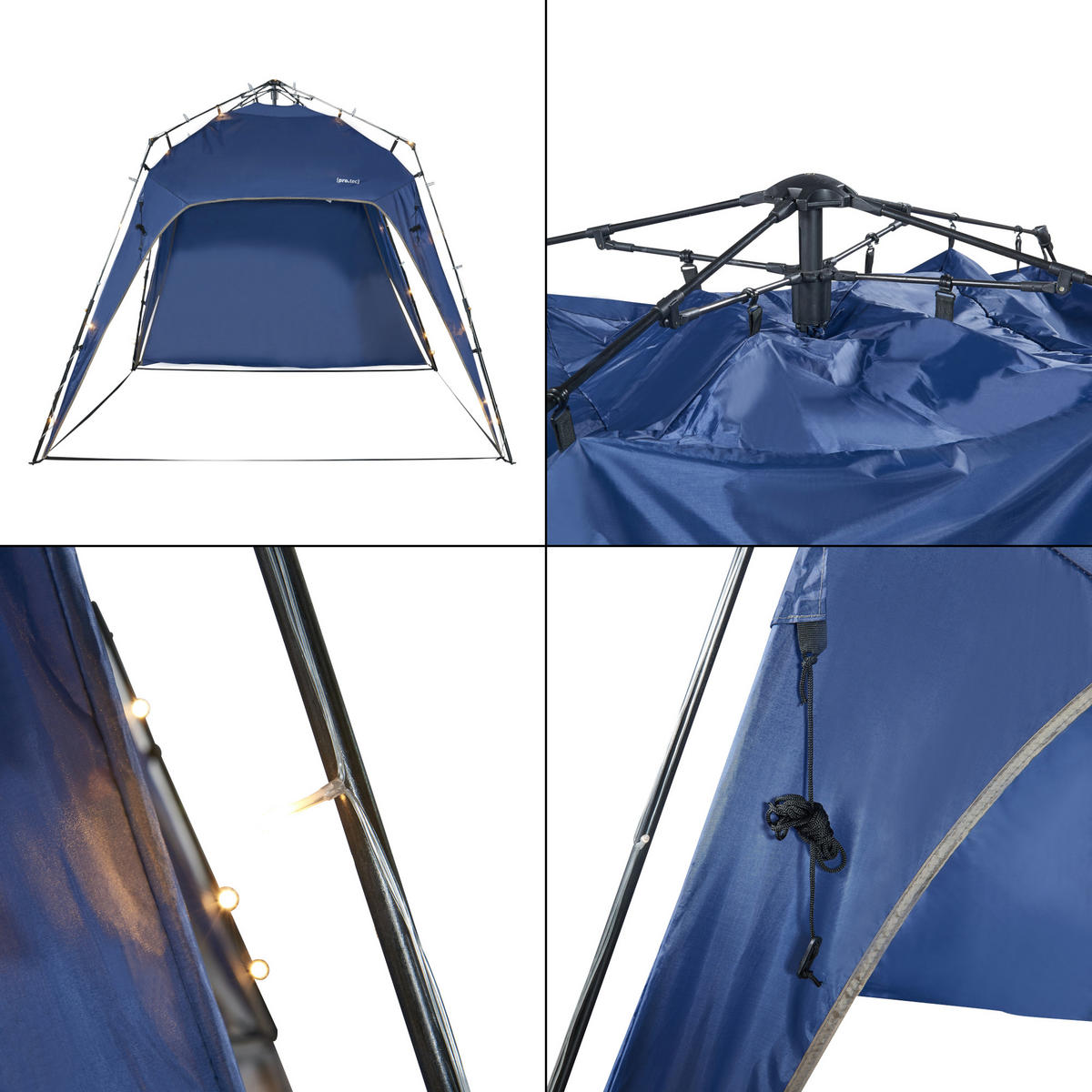 LED-PAVILLON Barendrecht - Blau, Textil (250/190/250cm) - pro.tec