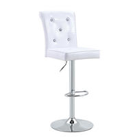 ESSZIMMERSTUHL 2er-Set mit Kristallknopf PVC White - Weiß, Metall (42/125/55.3cm) - Meubliv
