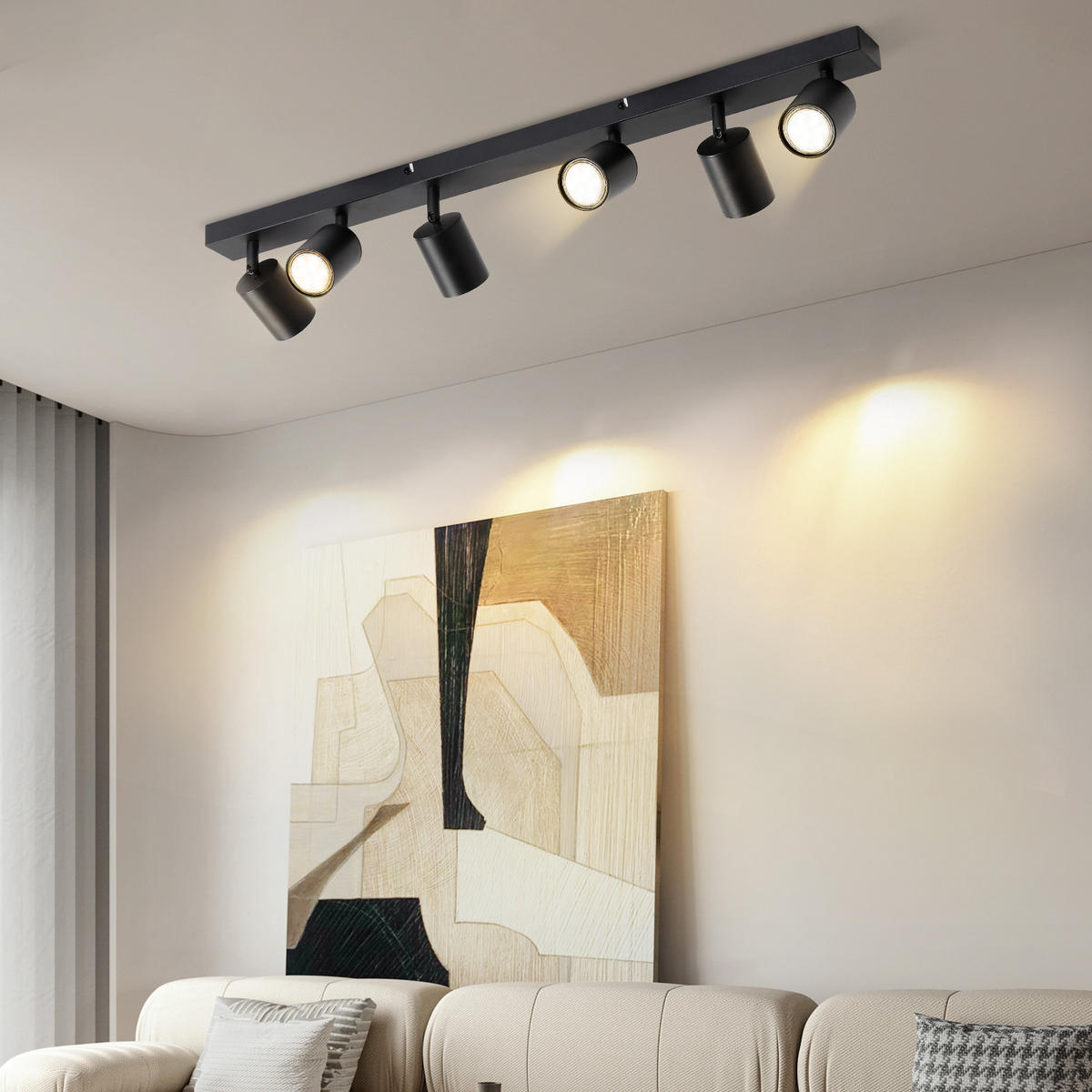 STRAHLER Roger 6-flammig 77/3/14 cm - Schwarz, Metall (77/3/14cm) - Nettlife