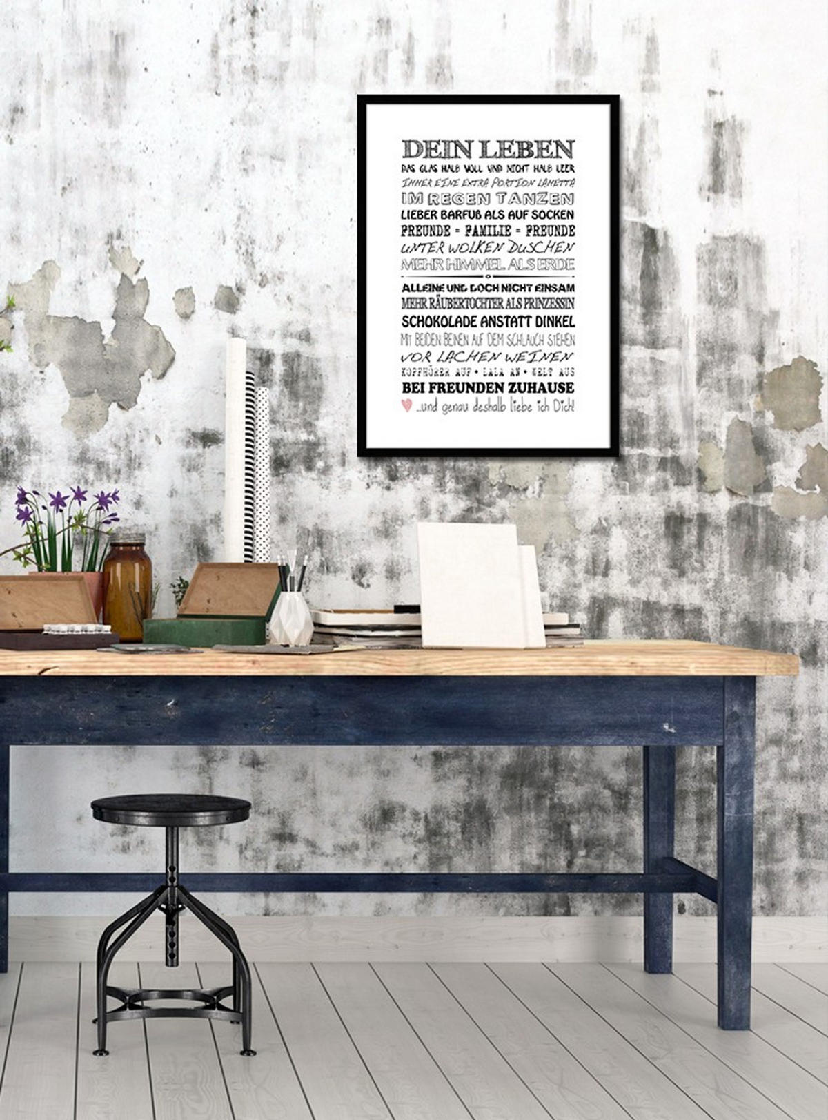 BILD mit Rahmen 51x71 cm Spruch: Freundschaft beste Freundin - Weiß, Holz (51/71cm) - artissimo