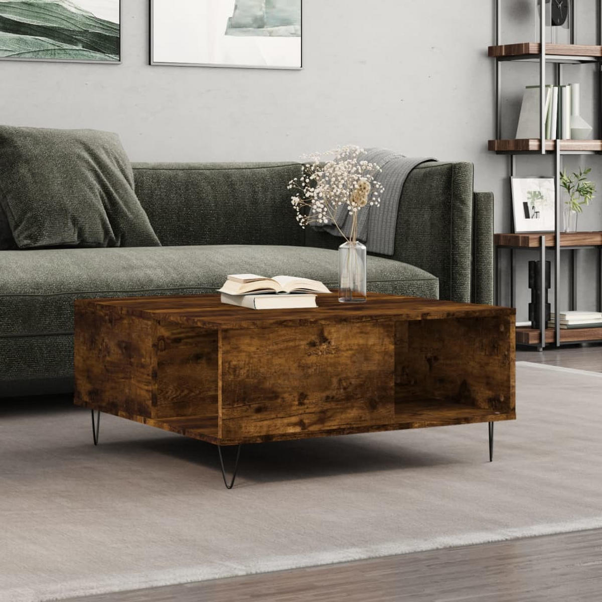 COUCHTISCH Räuchereiche 80x80x36,5 cm Holzwerkstoff - Braun, Holzwerkstoff (80/80/36.5cm) - furnicato