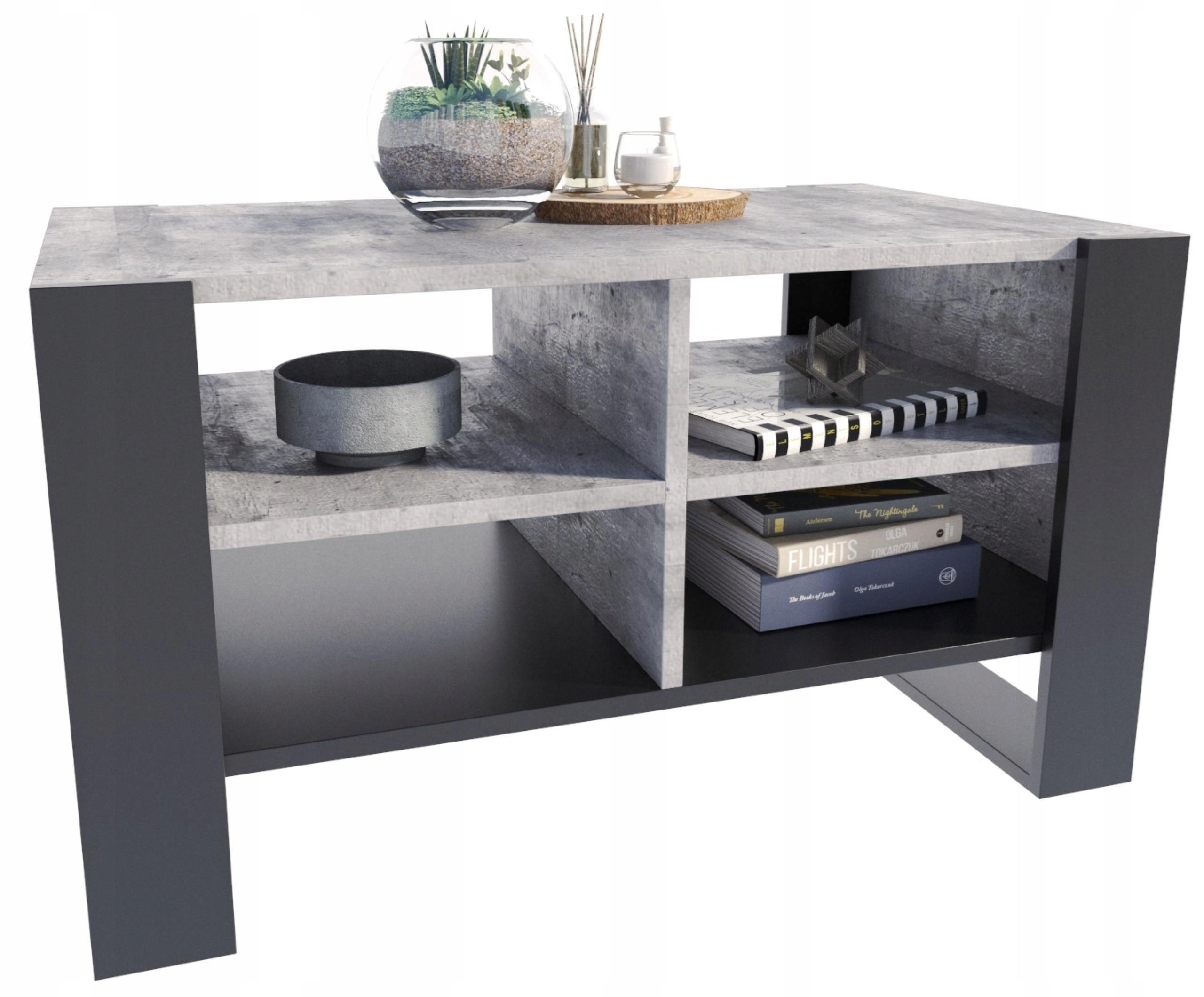 COUCHTISCH FIGA Beton-Schwarz 100/53,6/50 cm - Multicolor, Holzwerkstoff (53.6/100/50cm) - Matkam Möbel