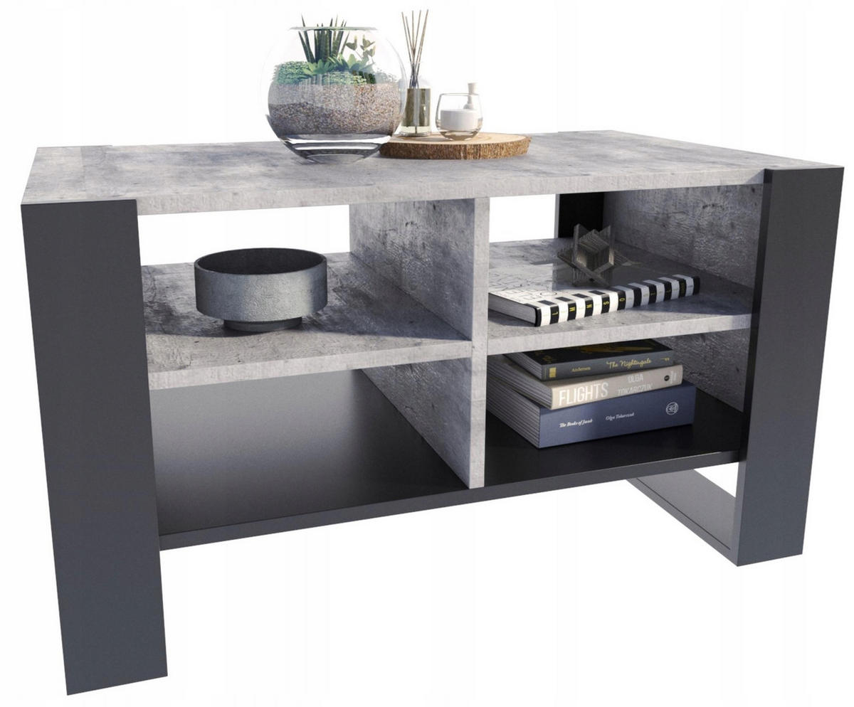 COUCHTISCH FIGA Beton-Schwarz 100/53,6/50 cm - Multicolor, Holzwerkstoff (53.6/100/50cm) - Matkam Möbel