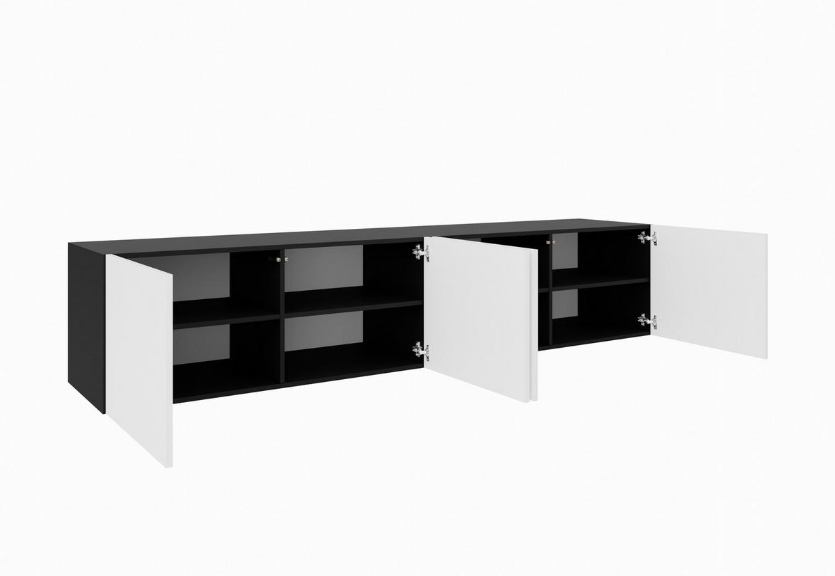 TV-SCHRANK LIO - Schwarz/Weiß, Holzwerkstoff (200/41/40cm) - Meblini