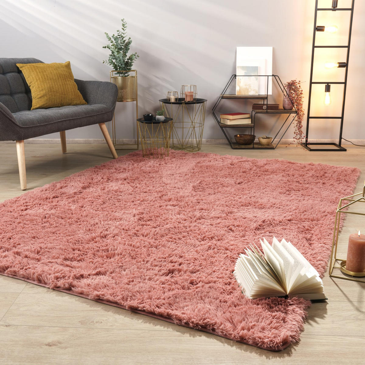 HOCHFLORTEPPICH Fuchsia 80 x 150 cm - Violett, Kunststoff (80/150cm) - TT Home