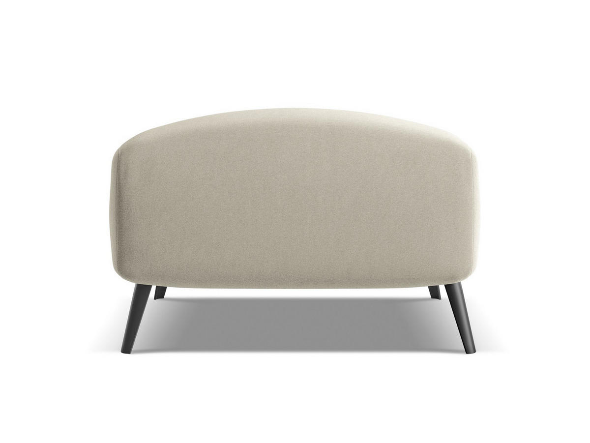 POUF Samt Stoff Creme - Perlmutt/Creme, Textil/Metall (65/44/65cm) - Makamii