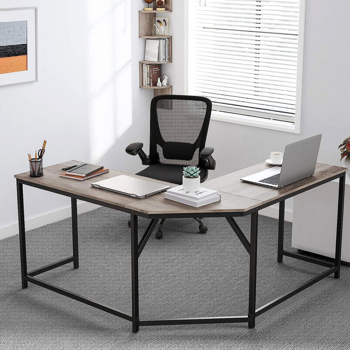 ECKSCHREIBTISCH TORONTO - Schwarz, Holzwerkstoff (149/149/75cm) - Hansiro