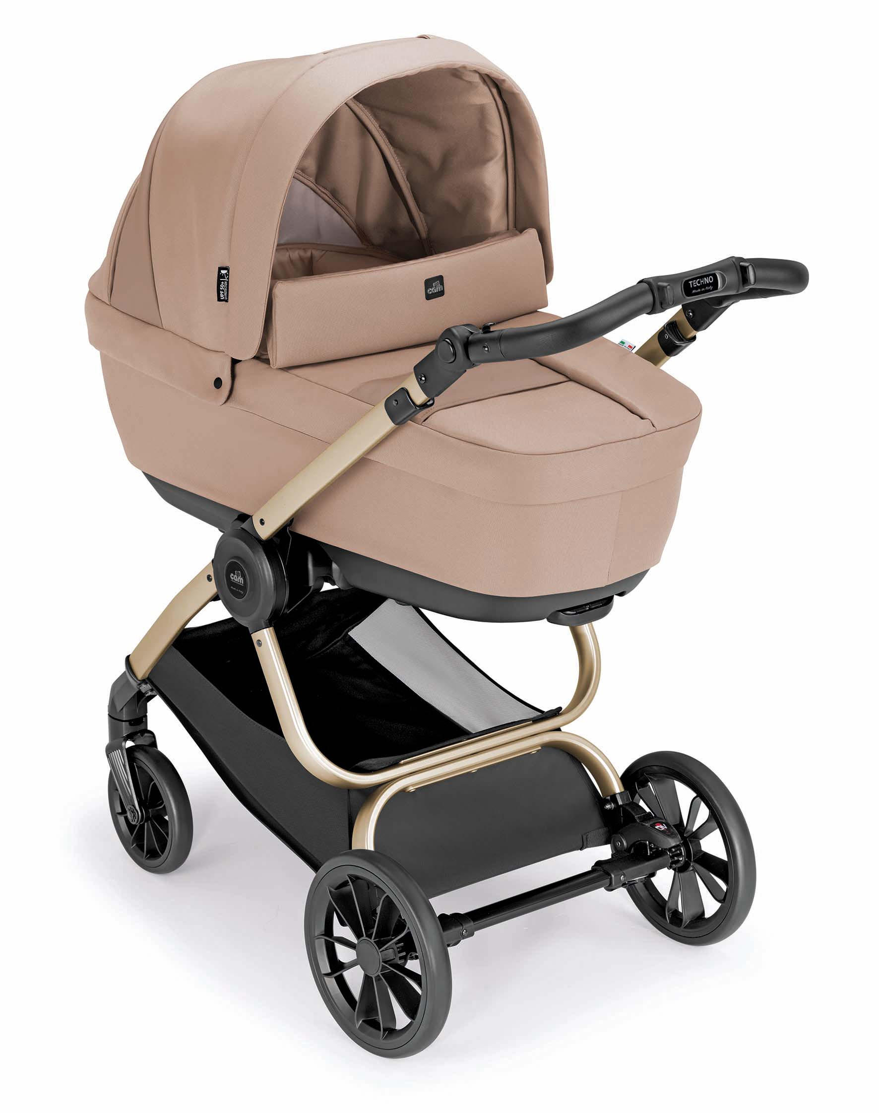 KOMBI-KINDERWAGEN Techno Babila 2in1, klappbar - Braun, Kunststoff (53/93/111cm) - Cam il Mondo del Bambino S.p.A.
