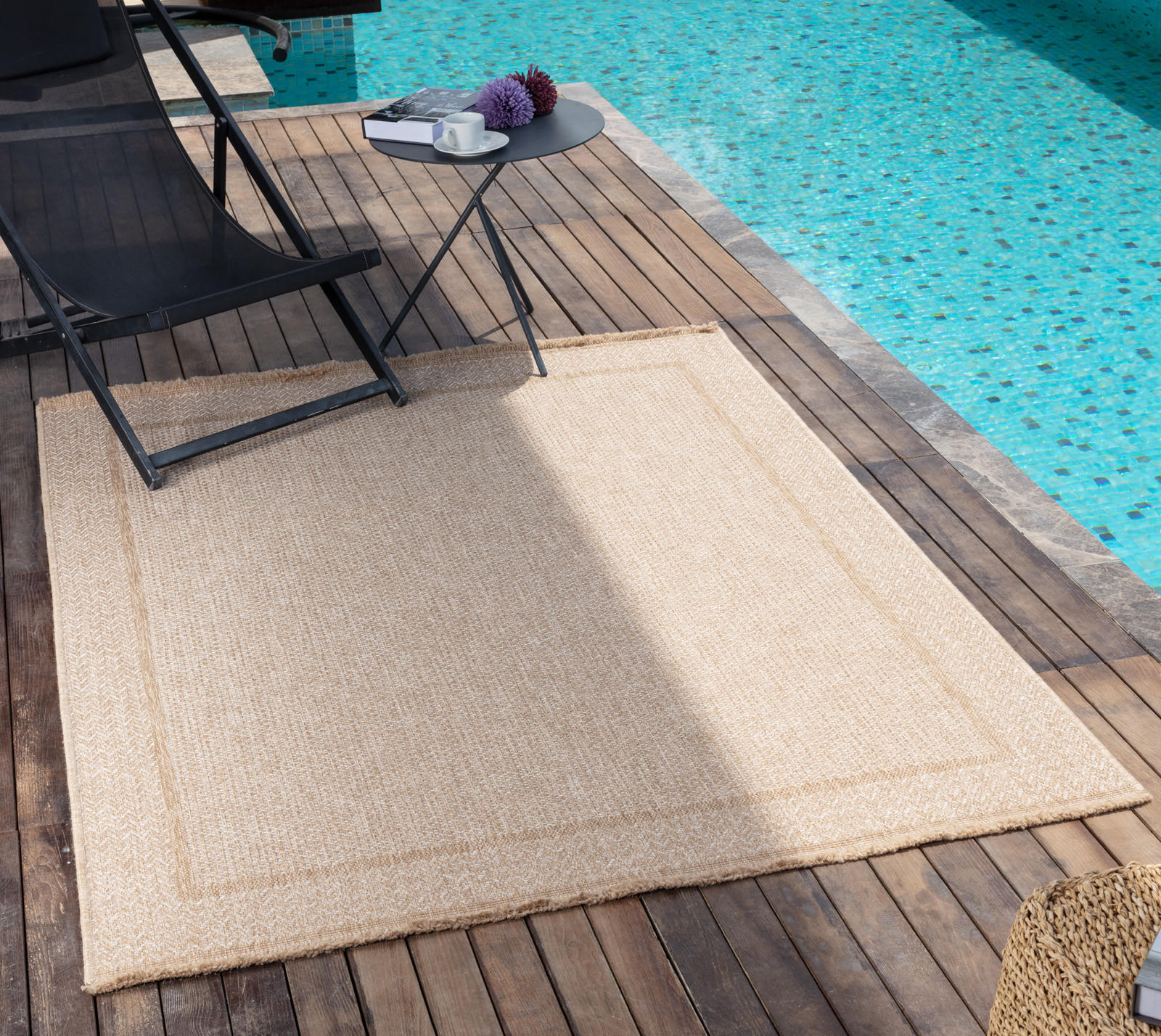 OUTDOORTEPPICH Jute-Optik 120x170 cm Beige - Braun, Kunststoff/Textil (120/170cm) - LIVABLISS