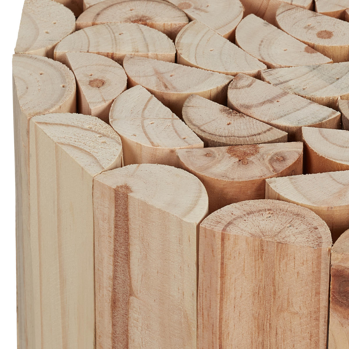 BLUMENHOCKER - Hellbraun, Holz (30/20/30cm) - Relaxdays