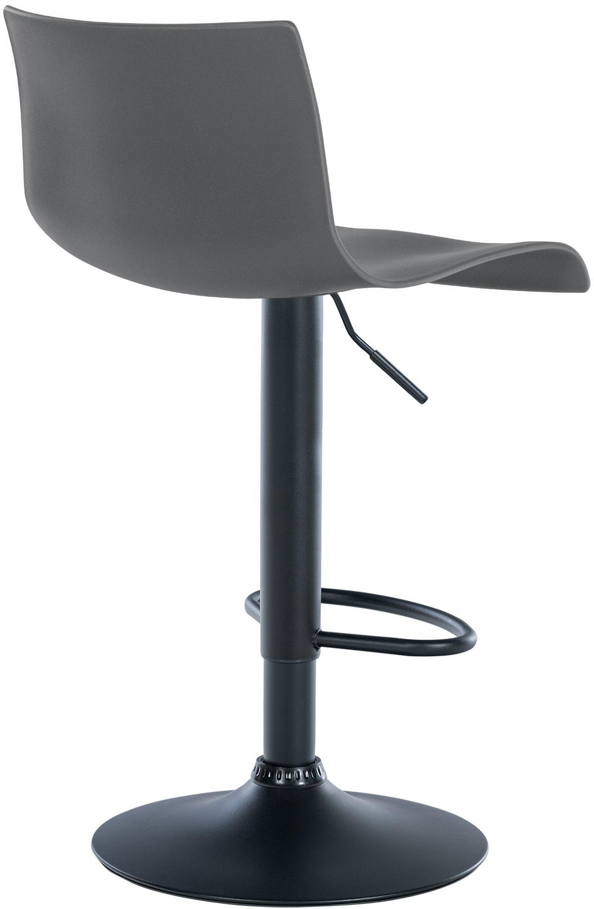 BARHOCKER Kunststoff grau - Schwarz/Grau, Kunststoff/Metall (39/84/36cm) - CLP