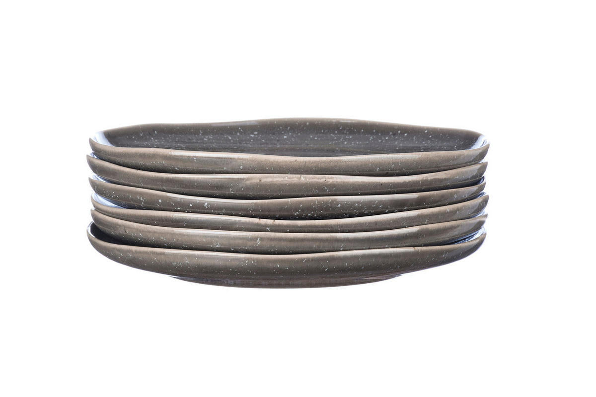 TELLER Stellar Ø27cm - 6er-Set - Betongrau - Grau, Keramik (27cm) - Björn