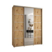 SCHWEBETÜRENSCHRANK 235,2/180/45 3-türig - Silberfarben/Eiche Artisan, Holz/Metall (180/235/45cm) - Abiks Möbel