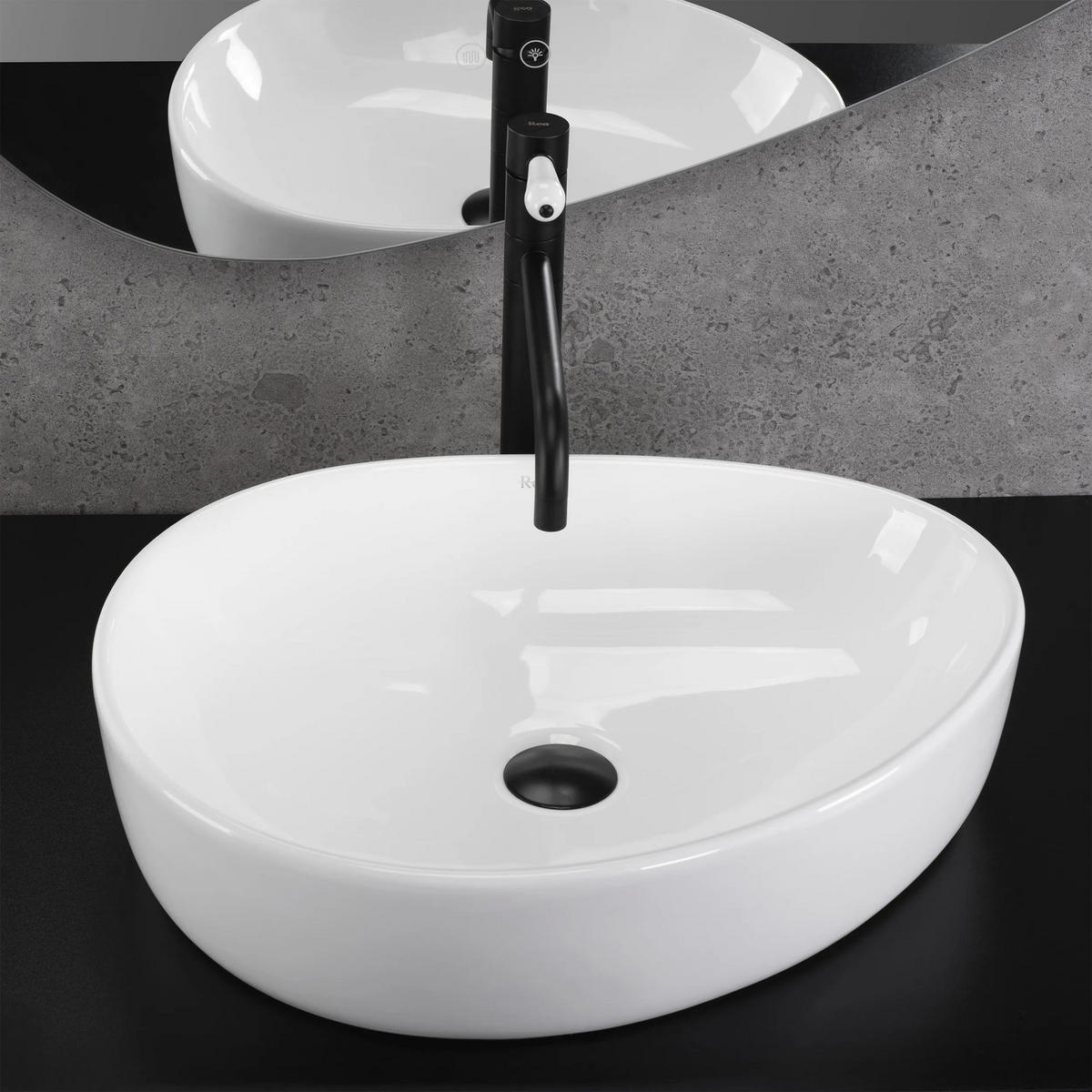AUFSATZWASCHBECKEN Rea Vanila - Weiß, Keramik (39.5/12.5/51cm) - REA