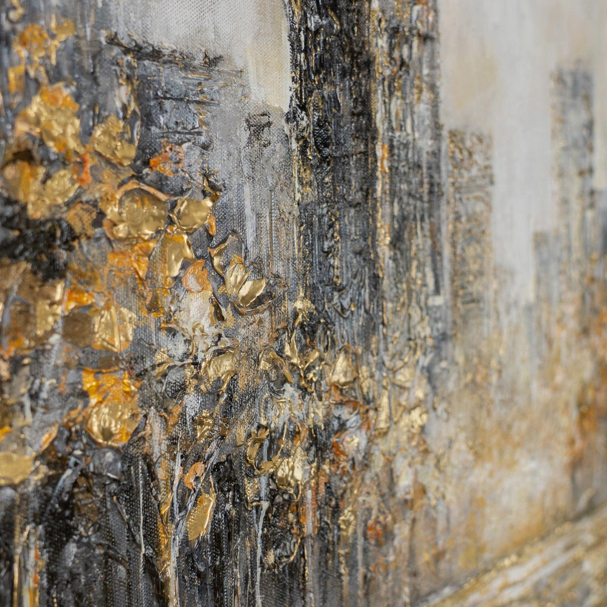 GEMÄLDE Lichter der Stadt Schattenfugenrahmen Schwarz 70x50 cm - Schwarz, Holz (70/50cm) - YS-art gallery