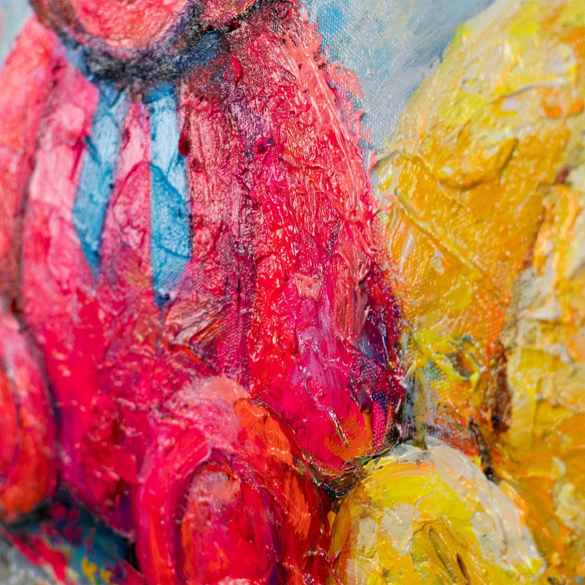 GEMÄLDE Buntes Glück auf Keilrahmen 115x50 cm - Multicolor, Holz (115/50cm) - YS-art gallery