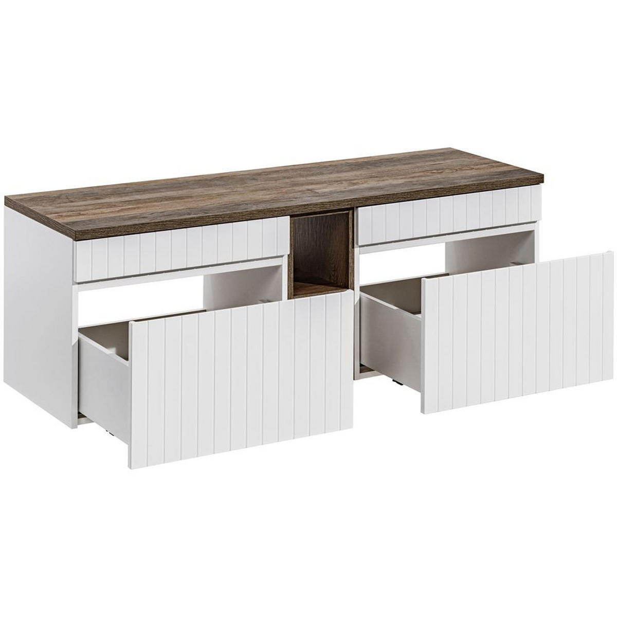 BADMÖBEL-SET 4-TLG. Iraklio-56 - Weiß, Holzwerkstoff (250/200/46cm) - Lomado