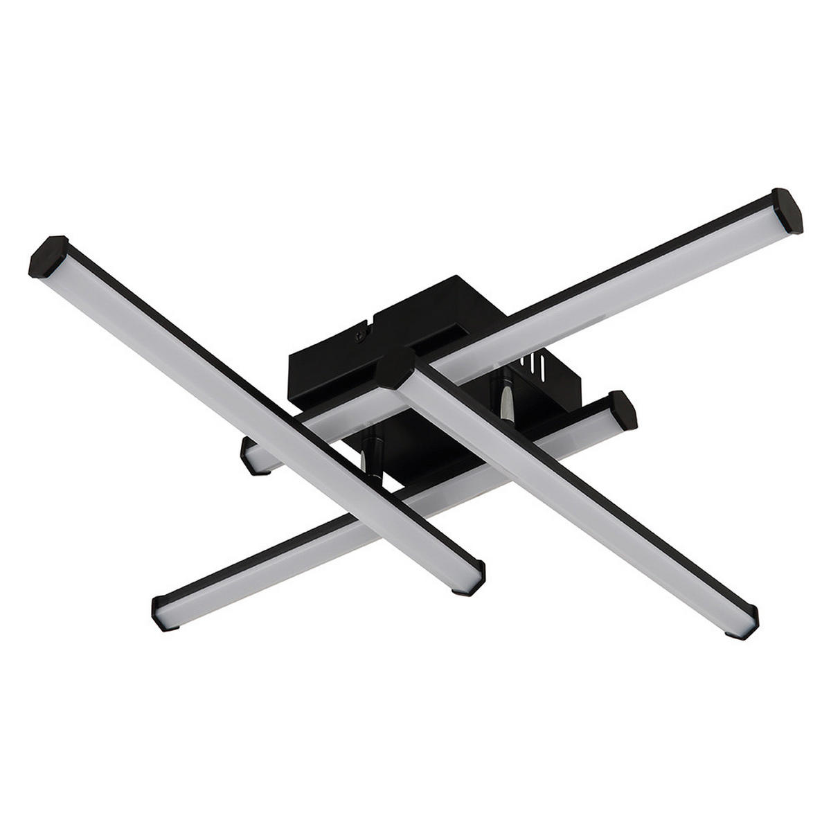 DECKENLEUCHTE, LED, schwarz, opal, schwenkbar - Schwarz, Metall (50/50/8.8cm) - Globo Lighting