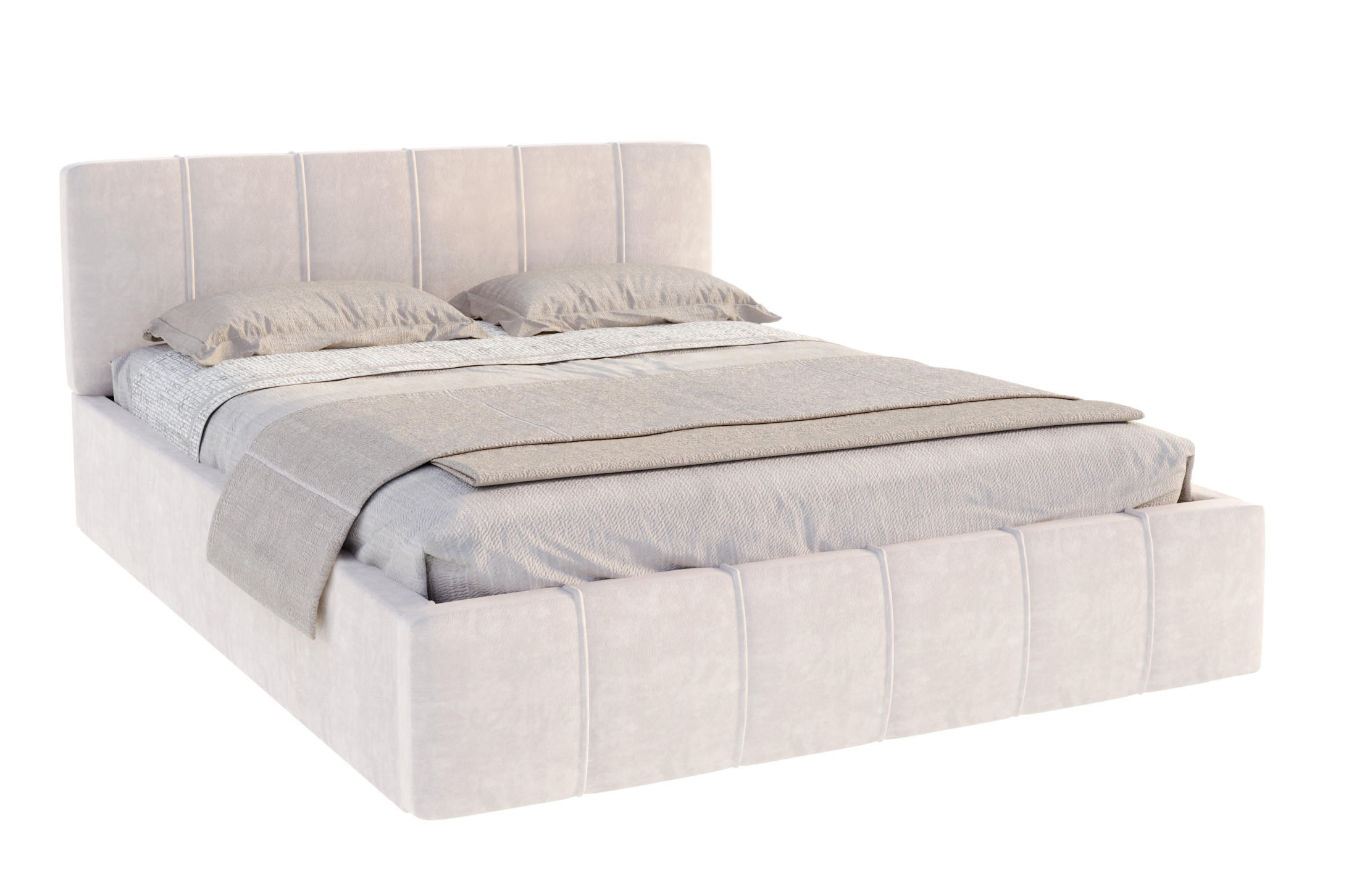 POLSTERBETT 120x200cm Florida Samt Velours mit Bettkasten in Beige - Beige, Holz/Textil (120/200cm) - FDM