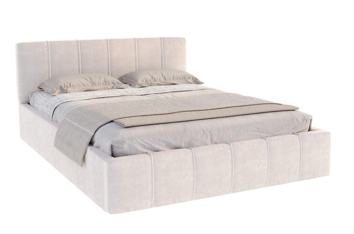 POLSTERBETT 120x200cm Florida Samt Velours mit Bettkasten in Beige - Beige, Holz/Textil (120/200cm) - FDM