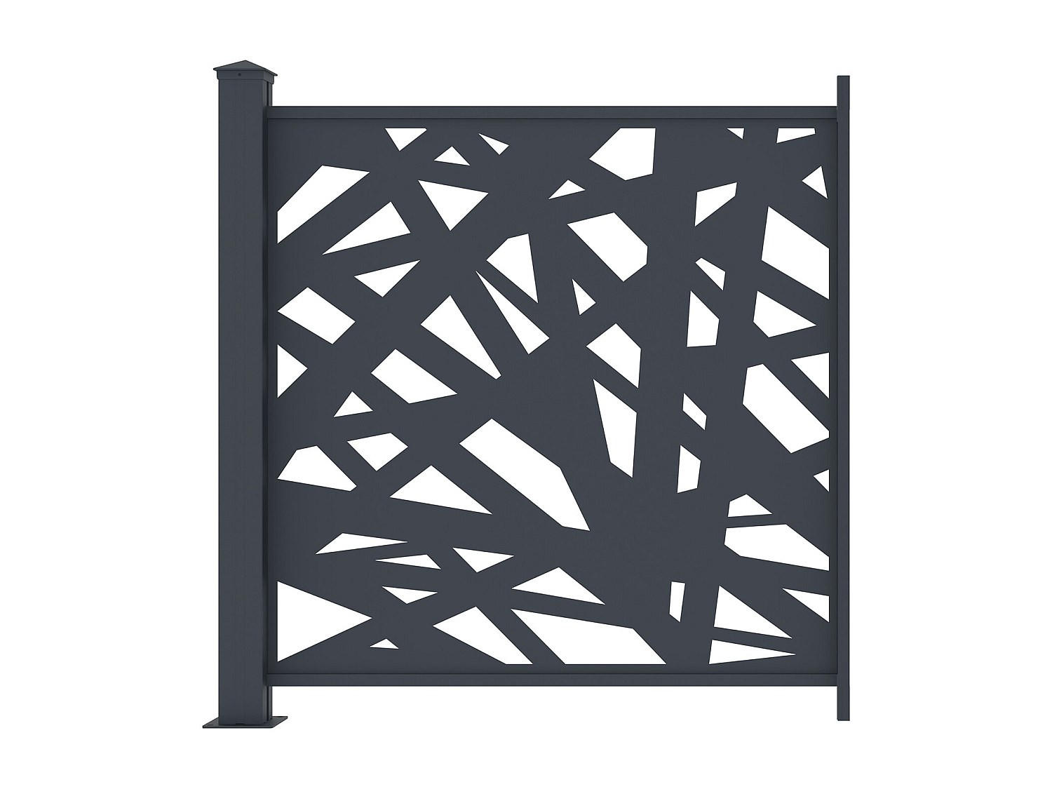 ZAUN - 102.5cm x 7.6cm - Aluminium - anthrazitgrau - NATAFO - Anthrazit, Metall (102.5/100cm) - Vente-Unique