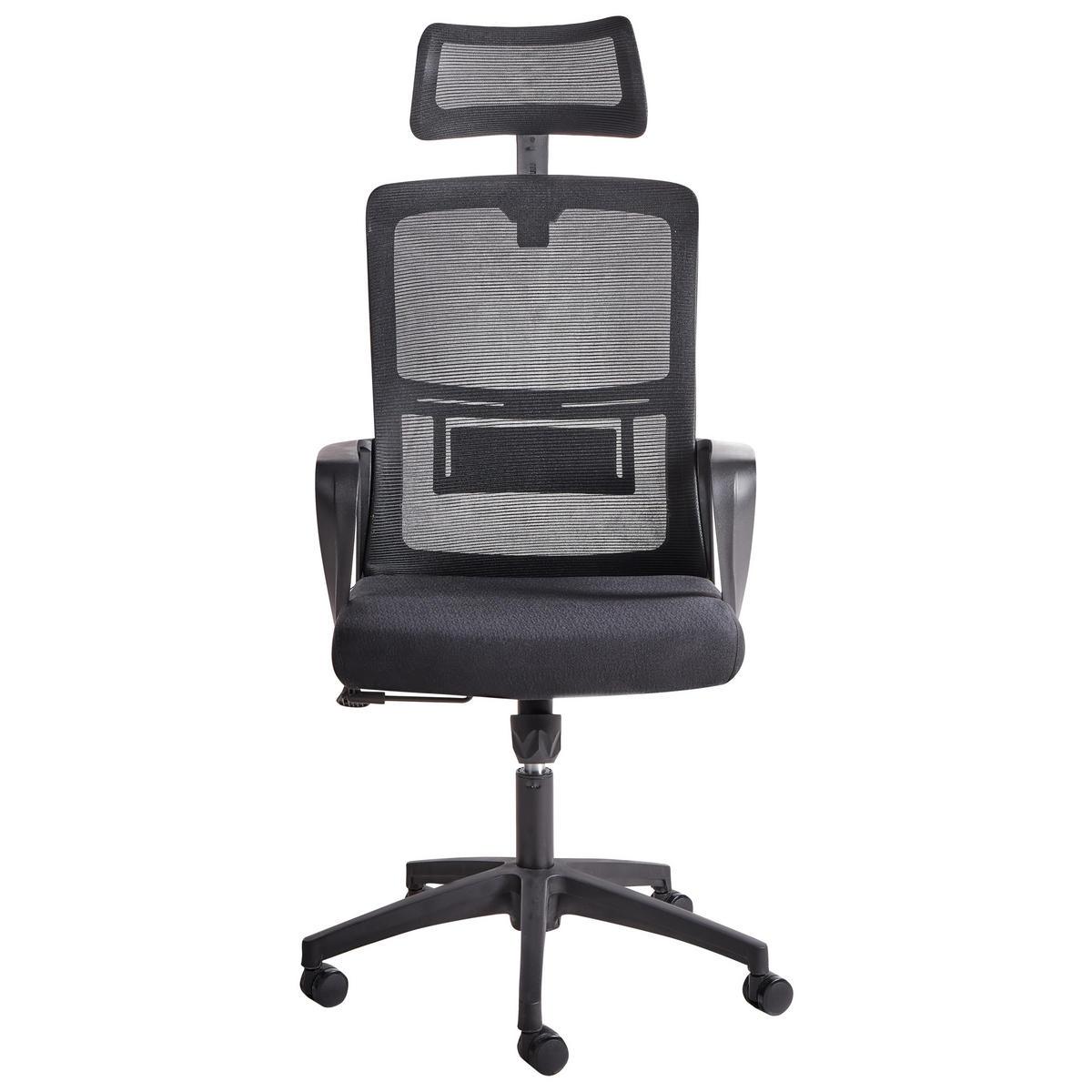 BÜROSTUHL Schwarz Monarch - Schwarz, Textil (46/110/62cm) - Beliani