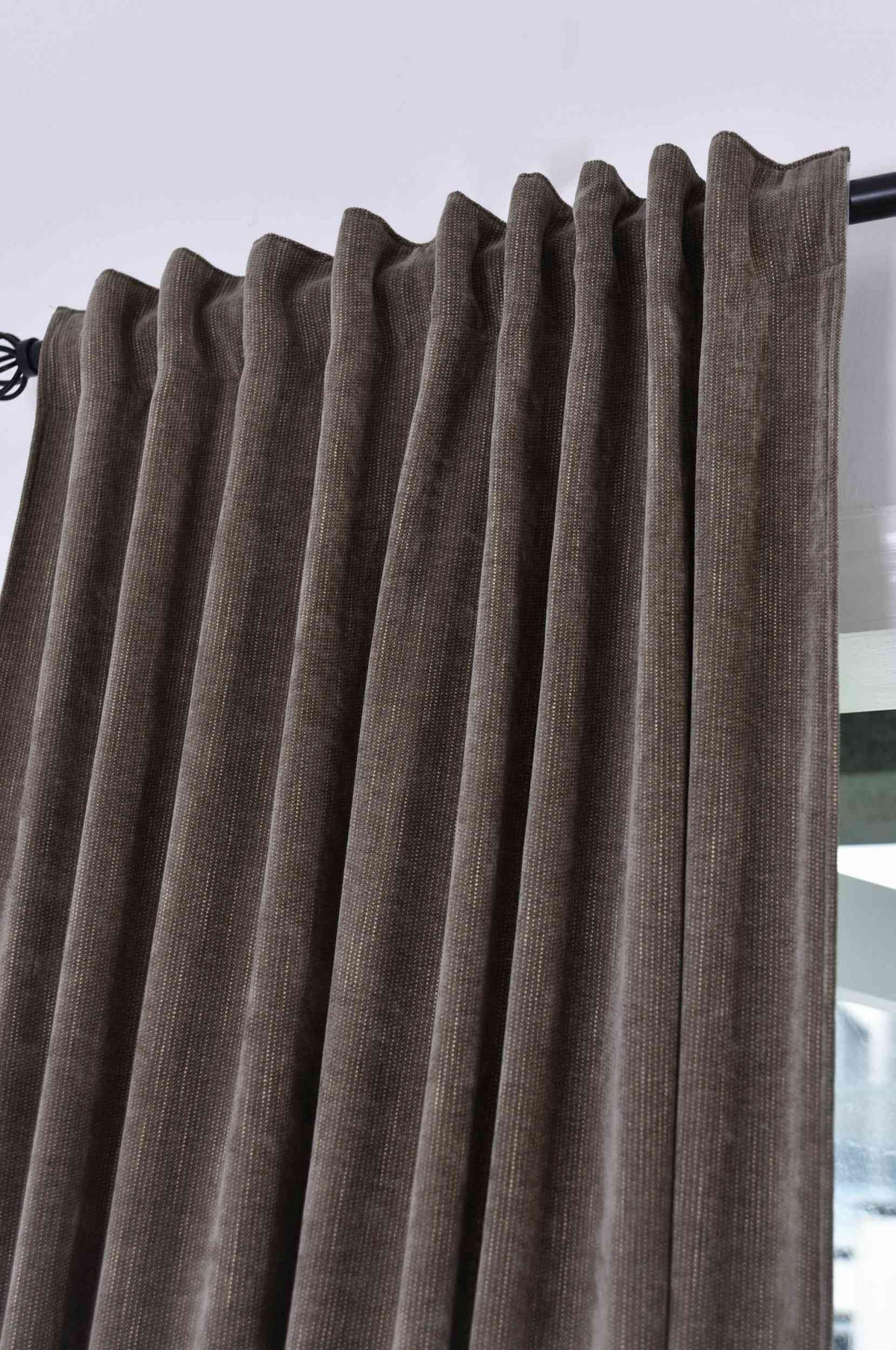 VORHANG 2ER SET HAVANNA HxB 245x135 cm Oliv Gold - Olivgrün, Textil (135/245cm) - Gardinenbox