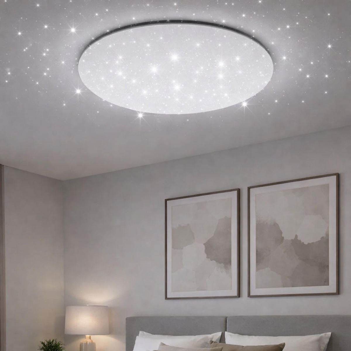 LED DECKENLEUCHTE Metall Weiß Sternenhimmel Effekt - Weiß, Metall (29/9.2/9.5cm)