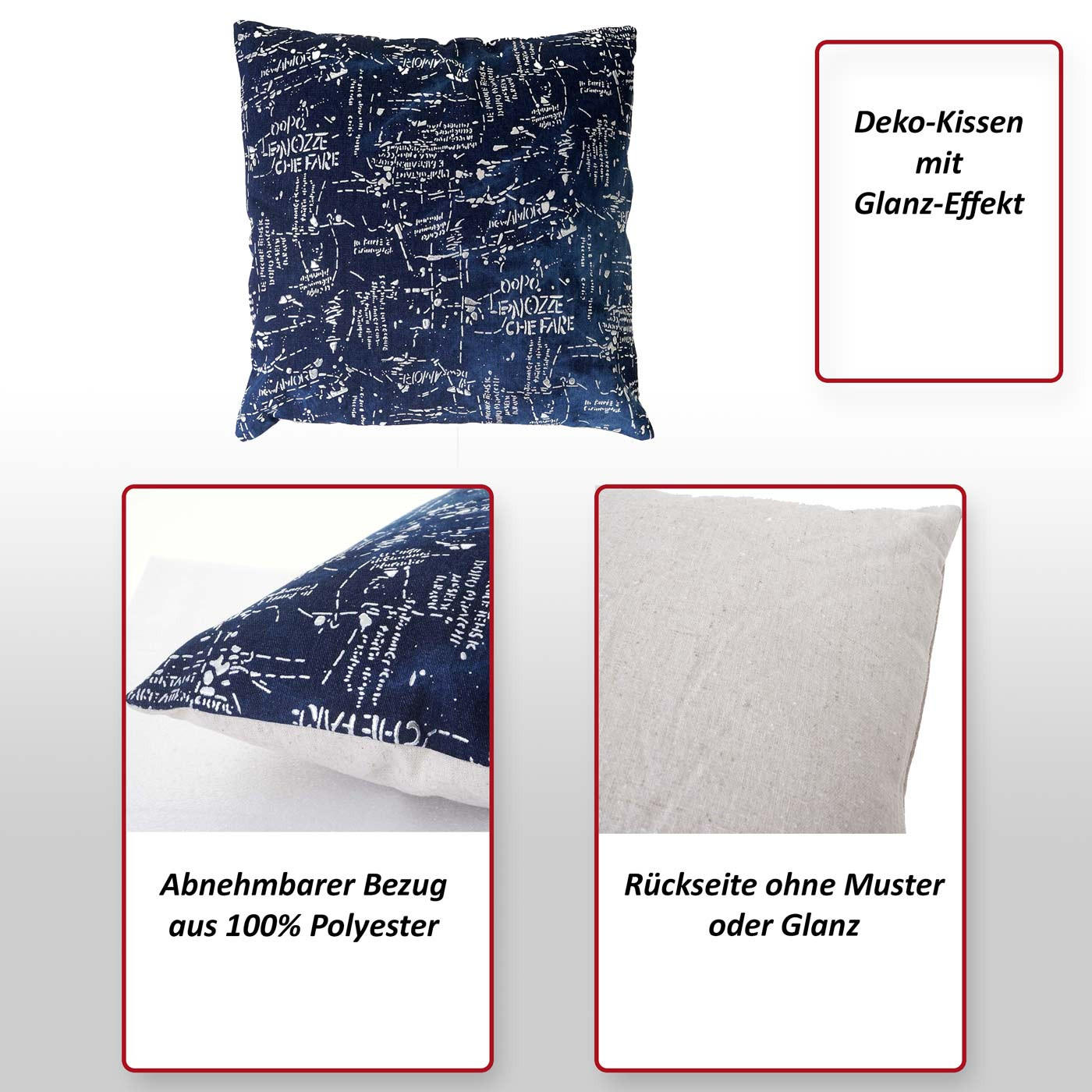 DEKO-KISSEN SCHRIFT Blau - Blau, Textil (12/45/45cm) - MCW