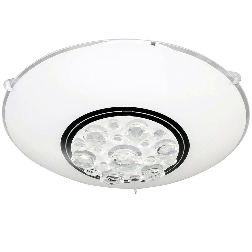 LED DECKENLEUCHTE NOA Weiß Kristalloptik - Weiß, Glas (25/25/10cm) - Wofi
