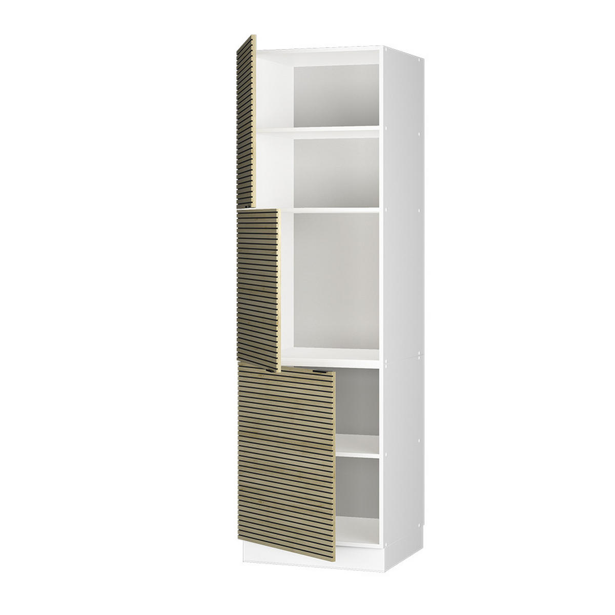 HERDUMBAUSCHRANK Fame-Line Eiche Paneel 60 cm - Eichefarben/Weiß, Holzwerkstoff (60/206.8/58cm) - Vicco