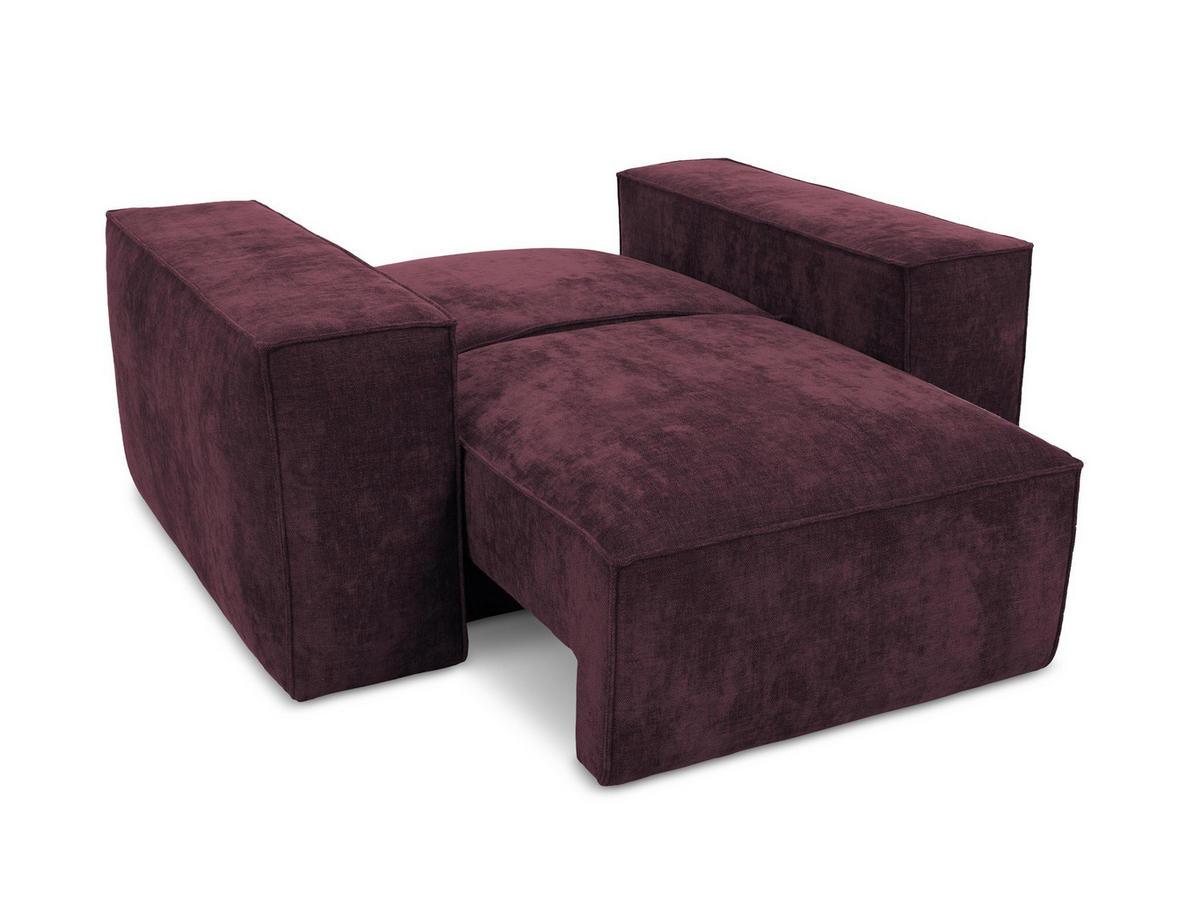 SCHLAFSESSEL Chenille Stoff Rot - Rotbraun/Schwarz, Holzwerkstoff/Kunststoff (157/81/113cm) - Makamii