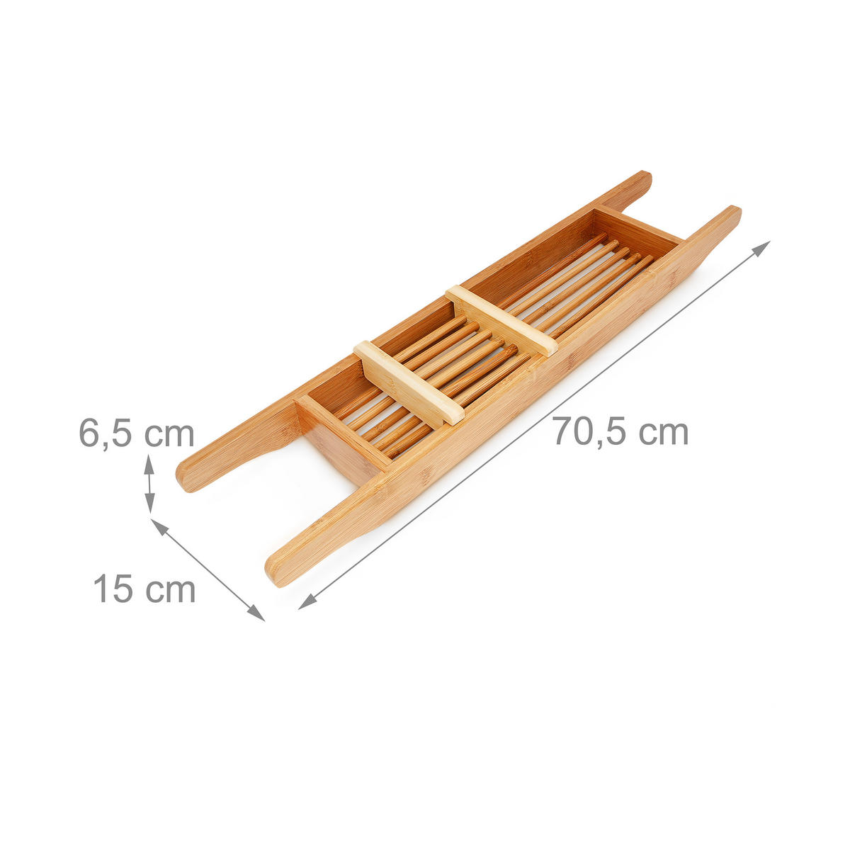 BADEWANNENABLAGE - Hellbraun, Holz (14/6.5/69cm) - Relaxdays