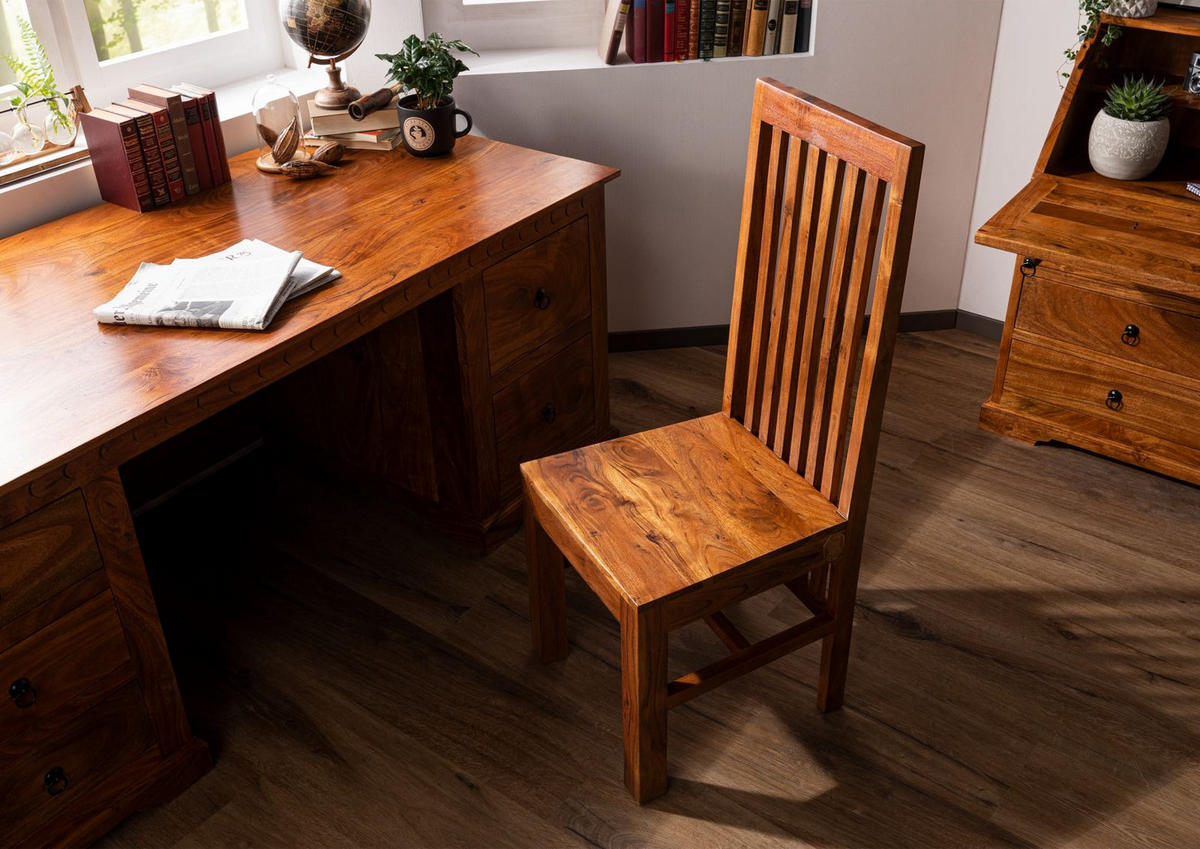STUHL Massivholz 45 x 46 x 110 cm hellbraun OXFORD #25 - Braun, Holz (45/110/46cm) - Massivmoebel24