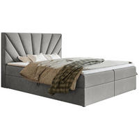 BETT Grau FOX 6 Kontinental 140x200 cm - Grau, Textil (140/200cm) - Sepro Meble