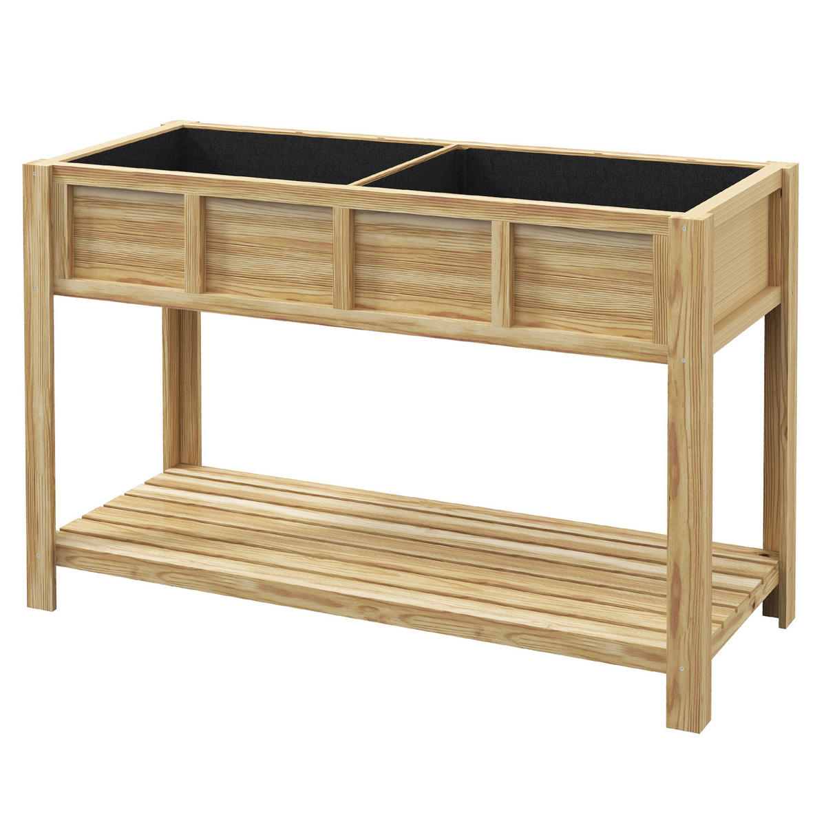 HOCHBEET DE-15997 mit herausnehmbarem Separator Holz - Naturfarben, Holzwerkstoff (115/75/46cm) - ComfortXL