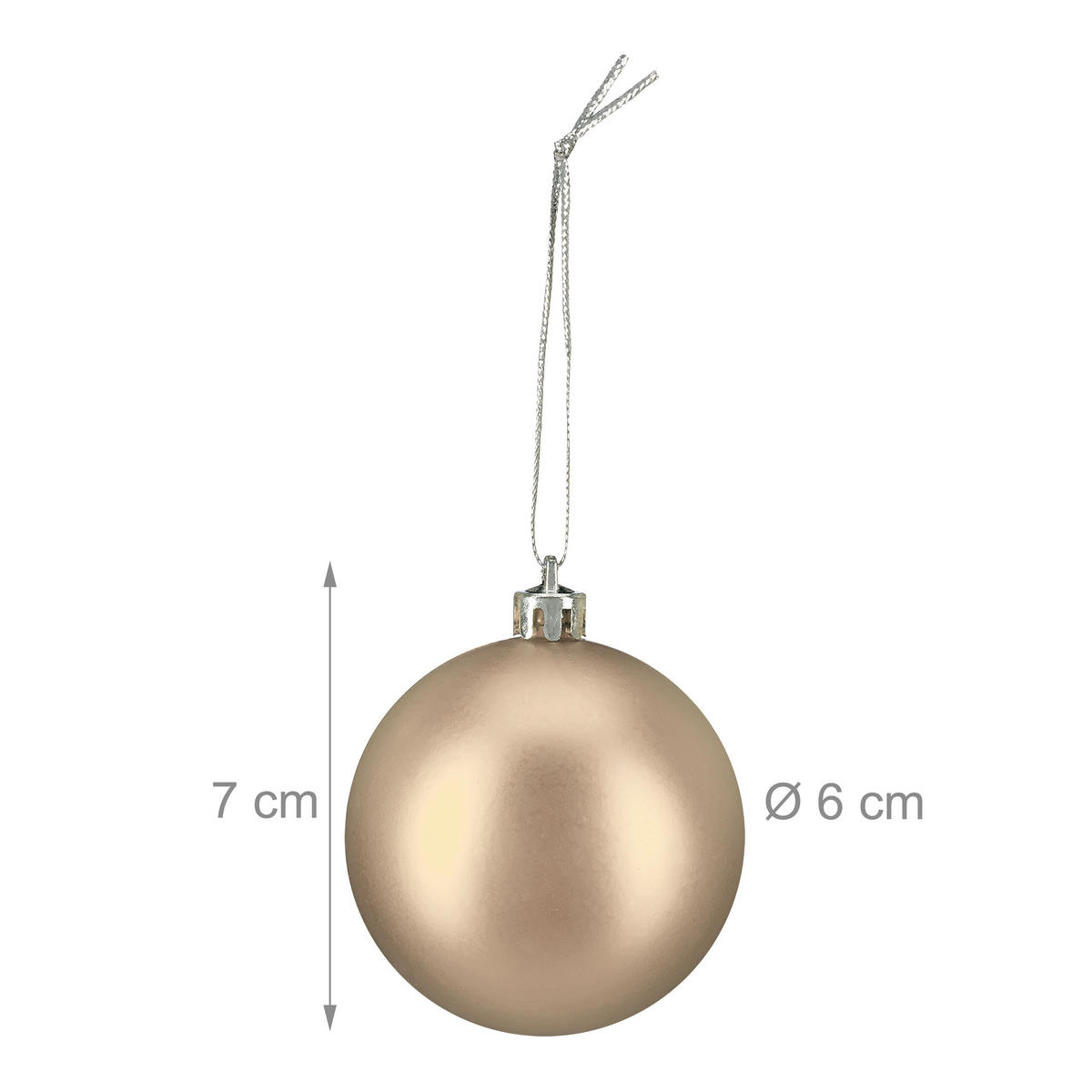 100XWEIHNACHTSKUGELN - Creme, Kunststoff (6/7/6cm) - Relaxdays