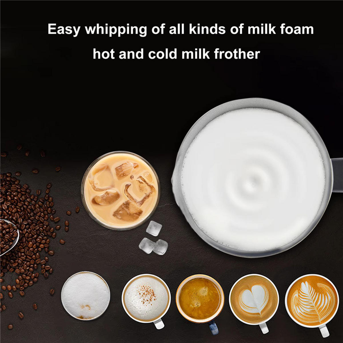 MILCHSCHÄUMER 4IN1 Automatisch Heiß Kalt Schaum Latte Cappuccino - Silberfarben, Metall - Bextcok