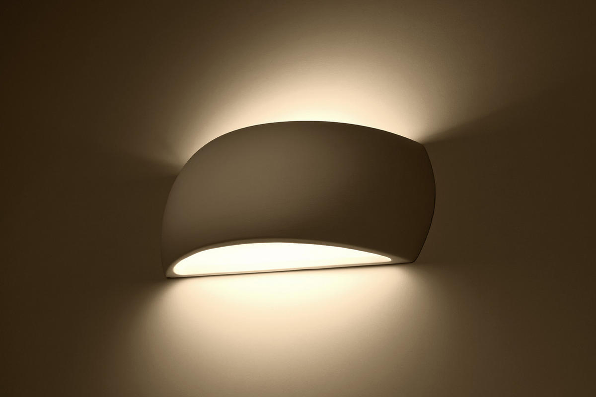 WANDLEUCHTE Keramik Glas Weiß - Weiß, Glas (32/9/13cm) - Sollux Lighting