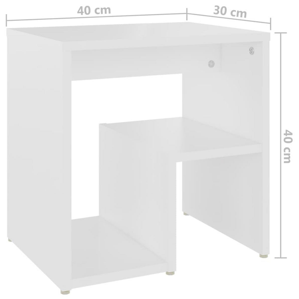 NACHTTISCH mit 1 Regal 40/30/40 cm aus Holzwerkstoff in Weiß - Weiß, Holz (40/40/30cm) - vidaXL