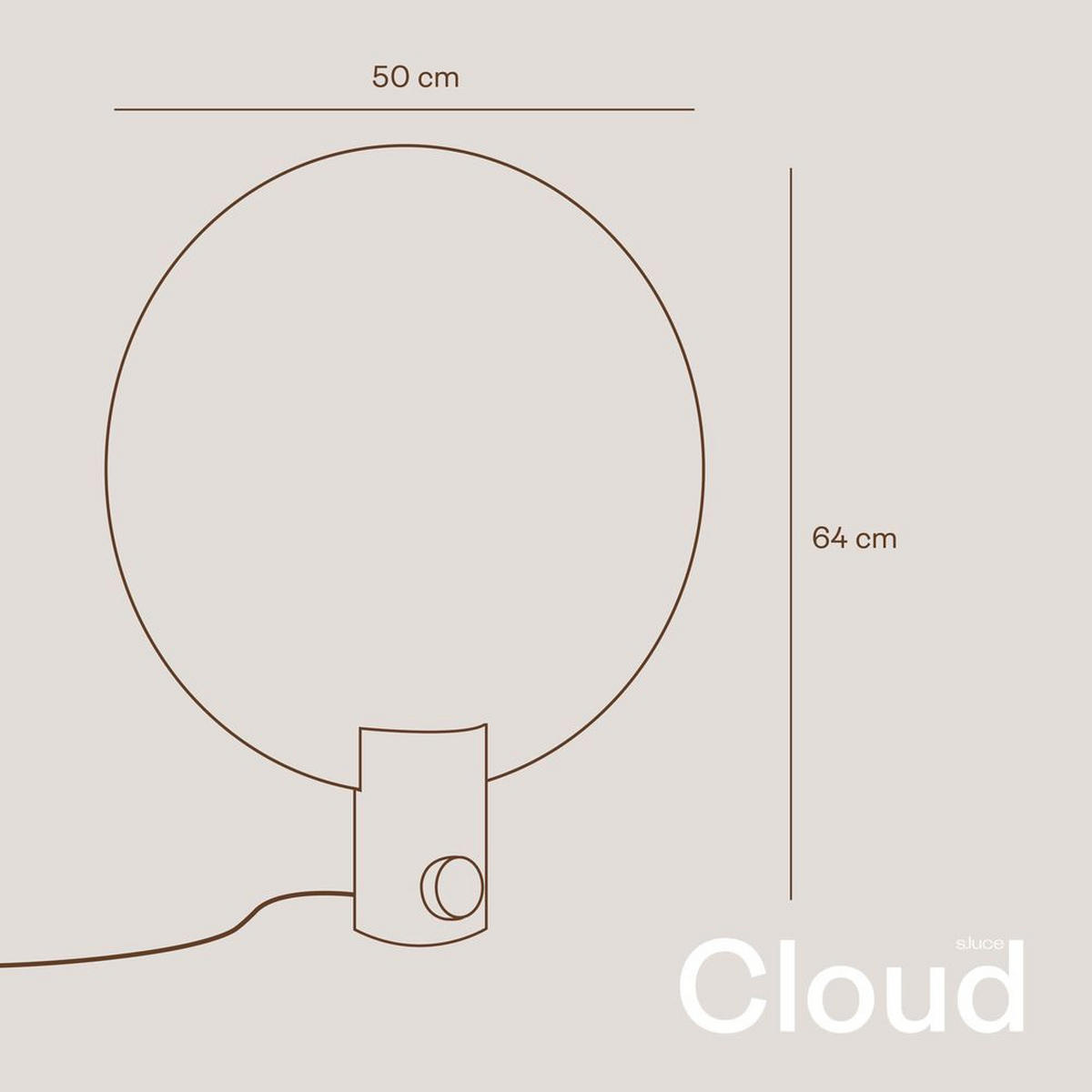 TISCHLAMPE Cloud Schwarz Ø 50cm - Schwarz, Metall (64/50/64cm) - s.luce