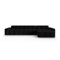 ECKSOFA rechts Kendal aus Samt schwarz 5 Sitzplätze - Schwarz, Textil (173/357cm) - Micadoni