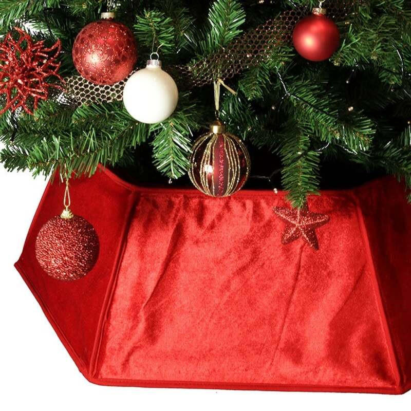 UNIQUE Living - Zita Weihnachtsbaumrock - 40x25cm - Rot - Rot, Textil (40cm) - Unique Living